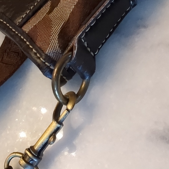 COACH Brown Sateen Madison Dotten OpArt Crossbody - Picture 10 of 10